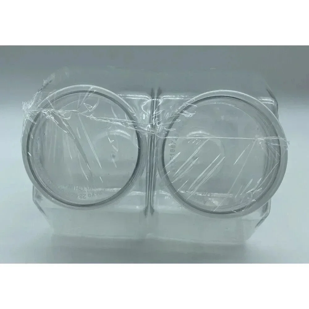 Ankyo Clear Plastic Hexagon Shaped Jars & Lids 2 Pack of‎ 4.5” x 4.5” x 2.75”